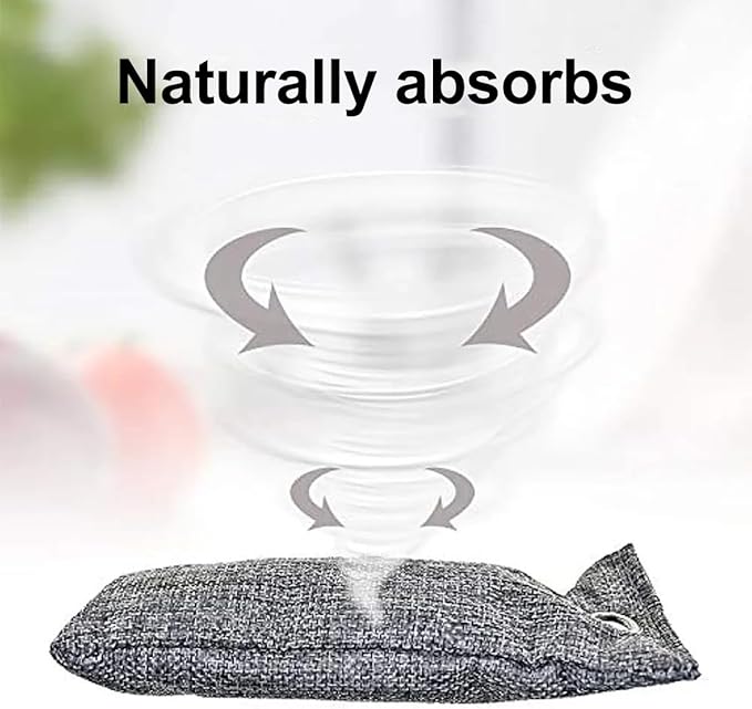 10PCS Activated Bamboo Charcoal Air Purifying Bag Air Freshener Bag Moisture Absorber for Refrigerator Home Car Gray
