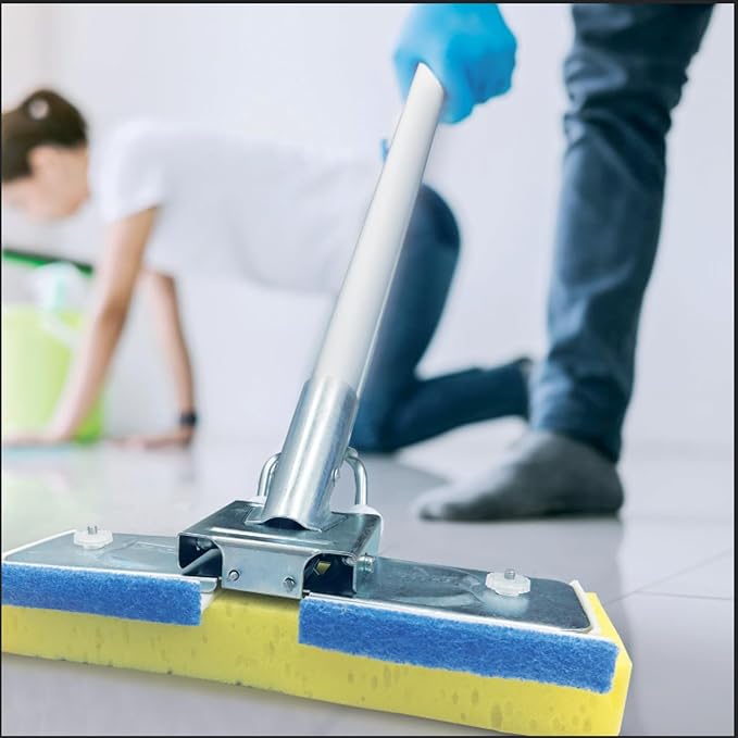 LOLA Squeezematic Butterfly Automatic Sponge Mop 4 Mop Heads - 2 Foam w/ Cellulose Layer &amp 2 All Foam 9 Head w/ Scuff Remover