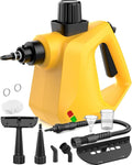 Steam Cleaner DynVapor Pressurized Deep Cleaning Handheld Steam Cleaner for Home Multi-Purpose Natural Steamer with 9 PCS Accessories for Kitchen Car Furniture Bathroom Floor Grout&ampTile(Yel