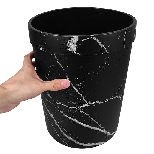 Marble Bathroom Trash Can Nordic Style No Lid Wastebasket for Office Home and Hotel Stylish Waste Container for Bedroom and Bathroom Convenient Waste Container