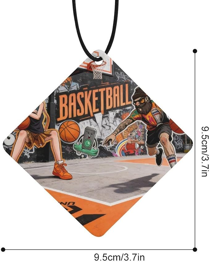 5PCS Car Air Freshener Hanging Personalized Double Sided Streetball Duel Car Fresheners Long Lasting New Cars Scents Cute Automotive Freshies for Closets Drawers (tea)