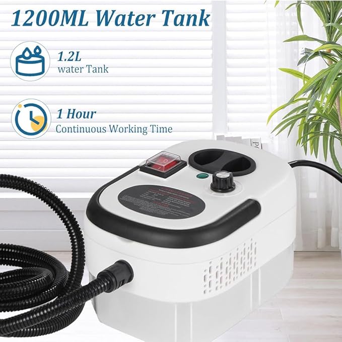 Handheld Steam Cleaner 1500W Pressure High Temperature Pressurized Steam Cleaning Machine with 1100ml Water Tank 3Bar 6 Gear Adjustment for Grout Tile Car Kitchen Button
