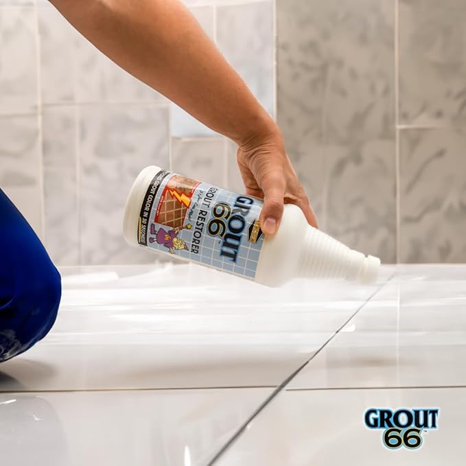 Grout66: Grout and Tile Cleaner with Low-Odor Non-Fuming Formula Ideal for Heavy-Duty Cleaning Quick Touch-Ups and Tile Maintenance. This Three Quarts Kit ensures Effortless Cleaning.
