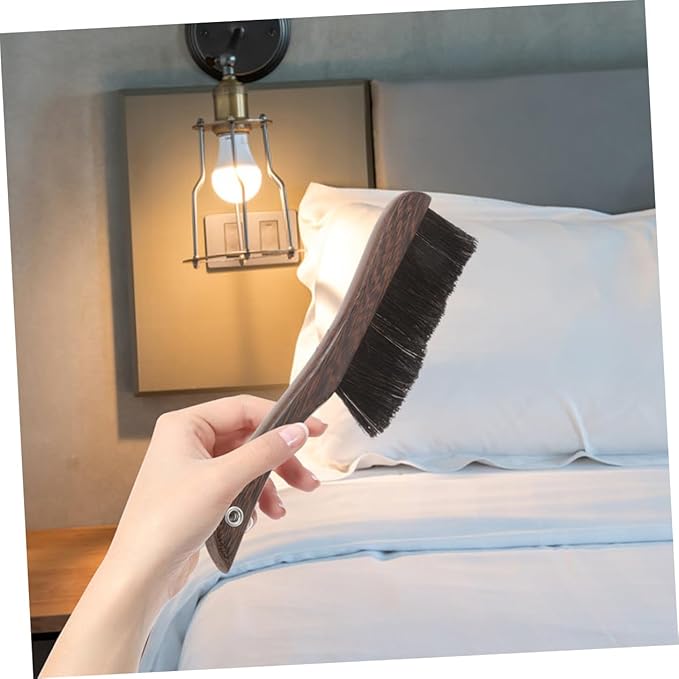 Ciieeo 2pcs Wooden Horsetail Bed Brush Soft Bristle Cleaning Brush for Furniture Car Piano Guzheng Long