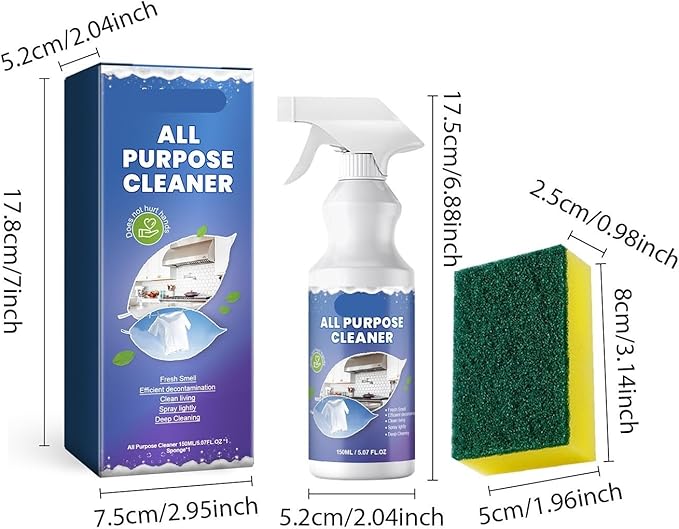 All-Purpose Heavy-Duty Degreaser Cleaner - Remove Stubborn Grease On Kitchen Hoods Tiles &amp Walls(3PCS)