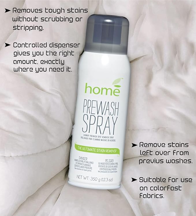 Laundry Prewash Spray Aerosol 24.6 OzPowerful Ultimate Tough Stain Remover for Favorite Color-Fast Fabric &amp White Shirts/Clothes w/o Scrub/SoakGet Rid of Grease/Ink/More w. Right Amount Controll