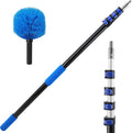 23FT High Reach Cobweb Duster with Extension Pole Spider Web Brush with Lightweight 4-16.5 ft Telescoping Pole Soft Bristles Webster Cobweb Duster for Outdoor Indoor Cleaning