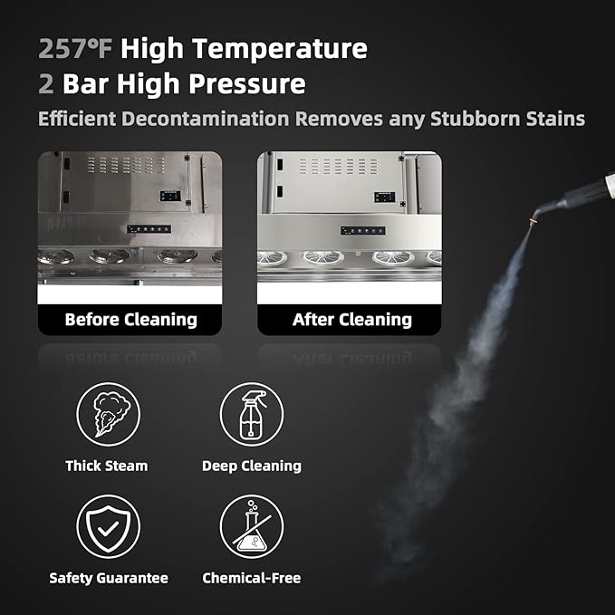 Goplus Multipurpose Handheld Steam Cleaner Pressurized Steam Cleaner with 17 Pieces Accessory Set 350ml Portable All Natural Chemical-Free Steamer for Home Sofa Upholstery Floors Windows Kitchen Bat