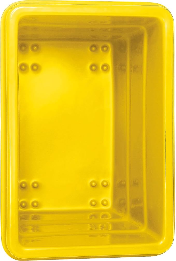 Global Industrial 6 Bushel Plastic Bulk Box Truck Direct Mount Base 500 lbs. Capacity 3 Non-Maring Rubber Casters Yellow 33-2/5L x 23 W x 24-1/2H