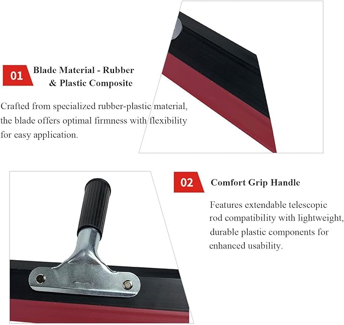 18in Magic Squeegee Trowel Spreader Trowel with Smooth Flexible Blade Professional Epoxy Tool for Knockdown Drywall Concrete Epoxy Smoothing Sprayed Surfaces