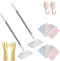 Snap Grip Mini Mop Zero Touch MiniMop Retractable Gap Flat Mops with Locking Head &amp Cloths 40inch Locking Handle for Gaps &amp Multi-Surface (2*mop+10*Cloth)
