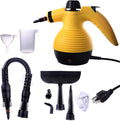 Handheld Pressurized Steam Cleaner with 9-Piece Accessory Set Multifunctional Steam Cleaning for Car Home Bedroom Chemical-Free Yellow
