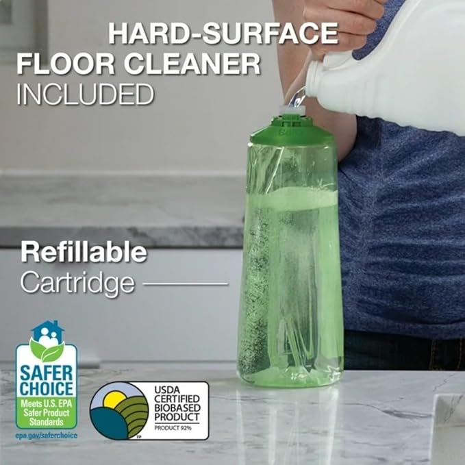 Hard Floor Mop with Microfiber Pads – All-Surface Flat Mop for Tile Hardwood &amp Laminate