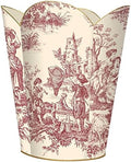 Marye-Kelley WB29-Red and Creme Country Life Toile Wastepaper Basket