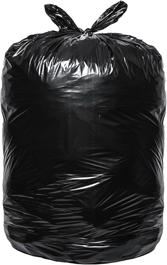 TYPLASTICS Heavy Duty 55-60 Gallon Trash Can Liners 36 x 60 1.2Mil Black Garbage Bags Multipurpose for Lawn Leaf Yard Office Outdoor Gardening Commercial and Industrial - Boxes of 100