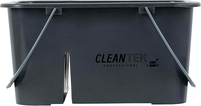 Restaurantware-Clean Tek Professional Cleaning Caddy 1 Cleaning Supply Caddy With Handle - 4 Compartment Multipurpose Gray Plastic All-Purpose For Bathroom Bedroom Kitchen Or Garden