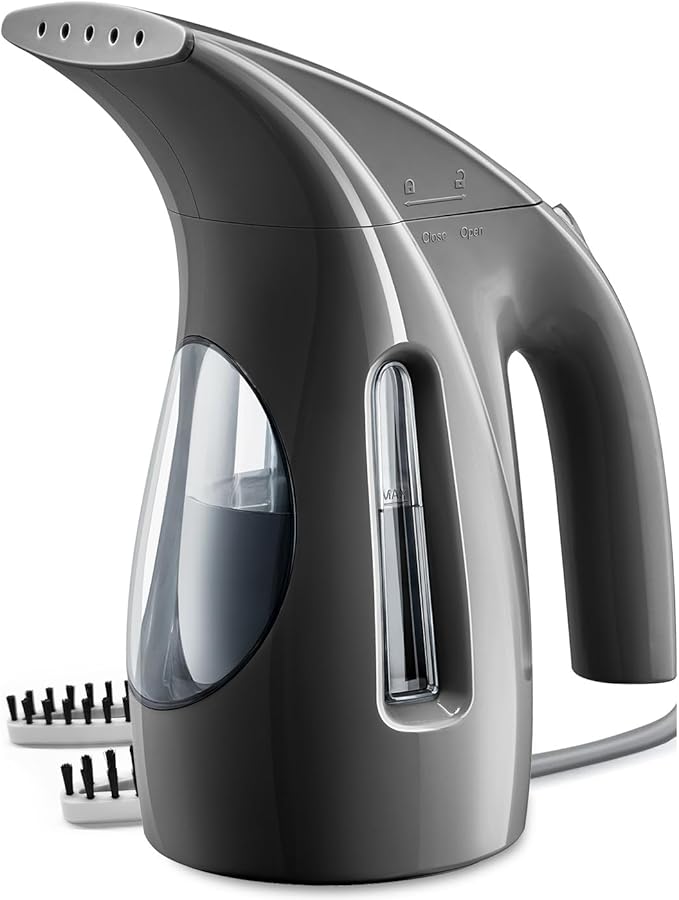 HiLIFE Steamer for Clothes Portable Handheld Design 240ml Big Capacity 700W Strong Penetrating Steam Removes Wrinkle for Home Office(ONLY FOR 120V)-Black
