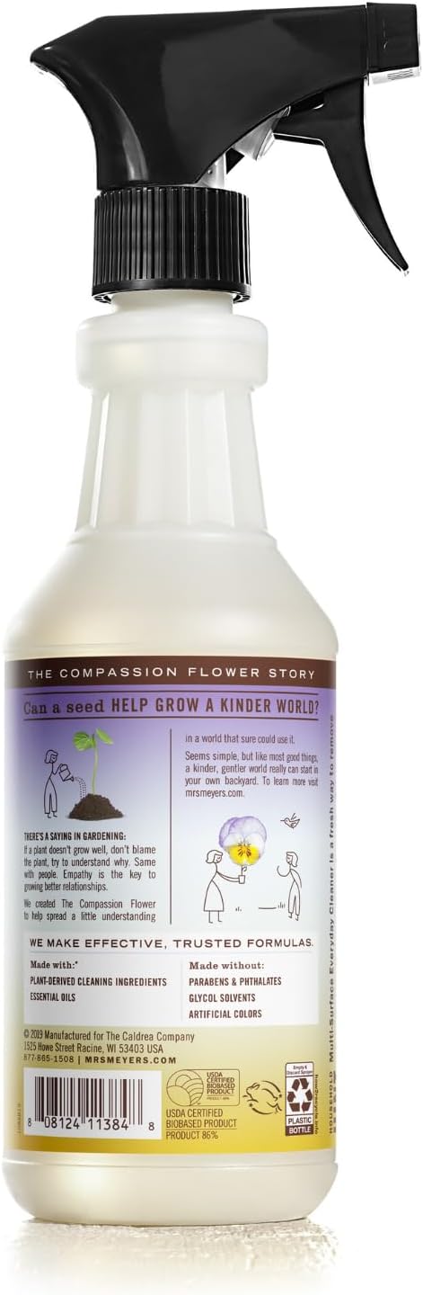 Mrs. MEYER'S CLEAN DAY Compassion Flower 4 Pack Variety Liquid Hand Soap 12.5 OZ Liquid Dish Soap 16 OZ Multi-Surface Everyday Cleaner 16 OZ Room Freshener 8 OZ 1 CT