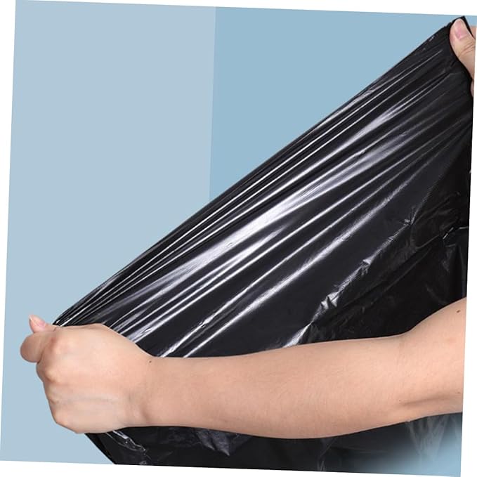 200pcs Thickened Plastic Trash Bags Large Capacity Garbage Liners for Kitchen Bathroom Home Office Leak-resistant Black Plastic Waste Bags for Everyday Use