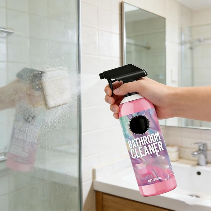 Heavy Duty Bathroom Scrubbing Solution 20 Fl Oz Powerful Pink Bathroom Cleaner Spray All Purpose Bathrooms Foam Cleaners For Sink Tub Floor Tile Glass Surface (3)