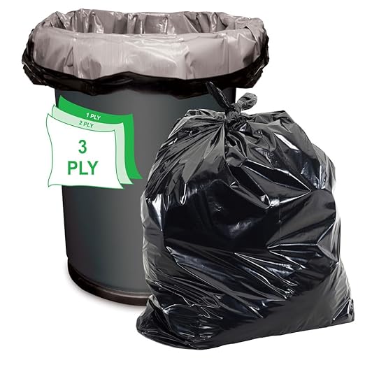 Aluf Plastics Gallon Size 55-60 Typically 38 x 58 2.7 MIL Black Heavy Duty Garbage Trash Bags - Pack of 50 - For Contractor Industrial Institutional &amp Commercial