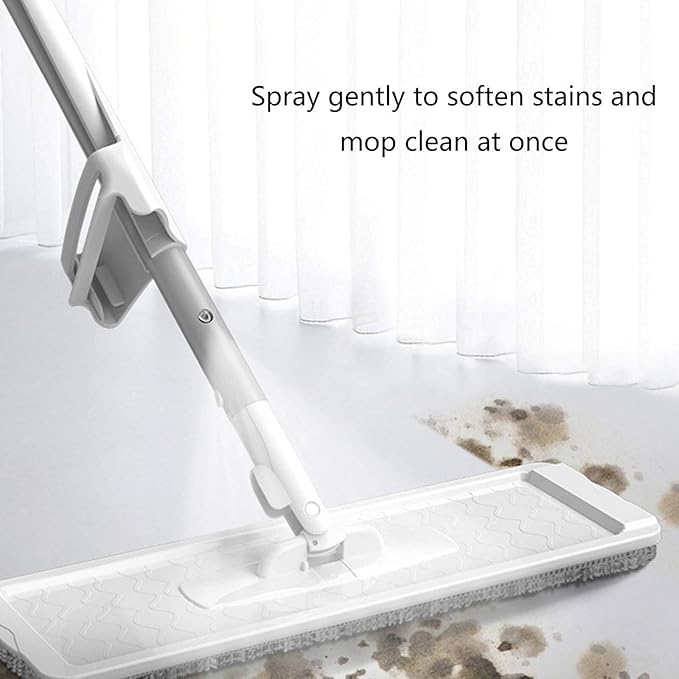 360-degree Rotating mop Suitable for Cleaning Hardwood Laminate and Tile Floors Comes with 5 Reusable dusting Tools White Microfiber