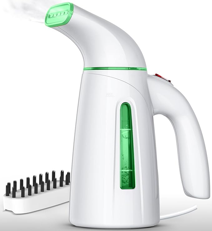 OGHom Steamer for Clothes Portable Handheld Clothing Garment Steamer 240ml Large Capacity 700W Travel Steam Iron 30 Second Fast Heat Up (Soft Green)