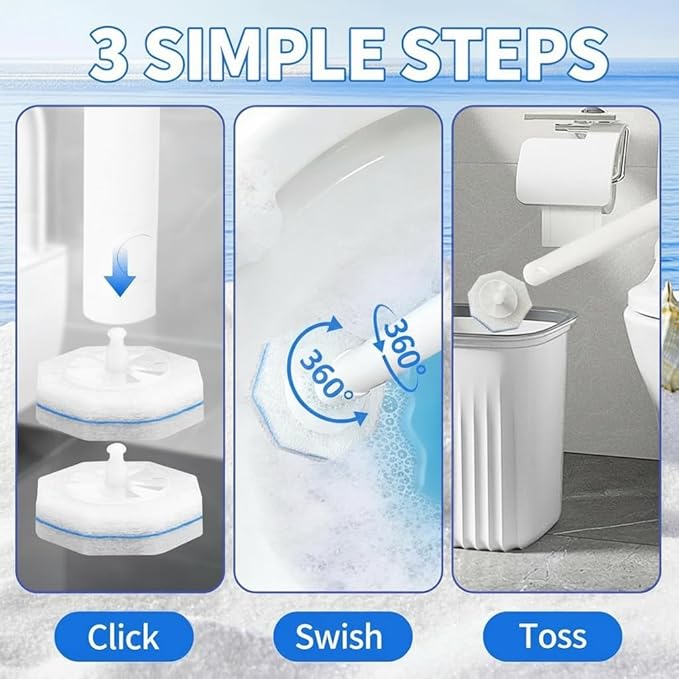 60 Count Toilet Wand Refills for Clorox4X Cleaning Power Toilet Bowl Cleaner Refill PadsDisposable Toilet Brush Scrubber Refills for Bathroom CleaningNo Falling Apart