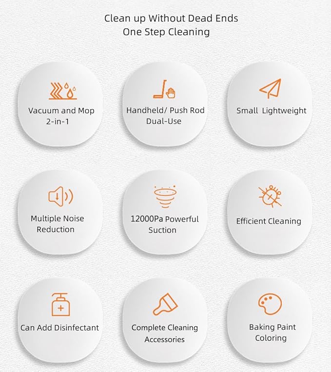Stick Corded Vacuum Cleaner and Mop All in One Corded Wet Dry Vacuum Cleaner with Water Tank Floor Cleaner Machine 12000Pa Suction Lightweight Upright Vacuum and Mop Combo for Home Office Pet Hair
