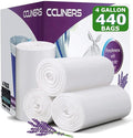 4 Gallon Trash Bag Lavender Scented (440 Count) Small Bathroom Garbage Bags Wastebasket Can Liners White Trash Bags for Home Kitchen Office Bins (440 Bags)