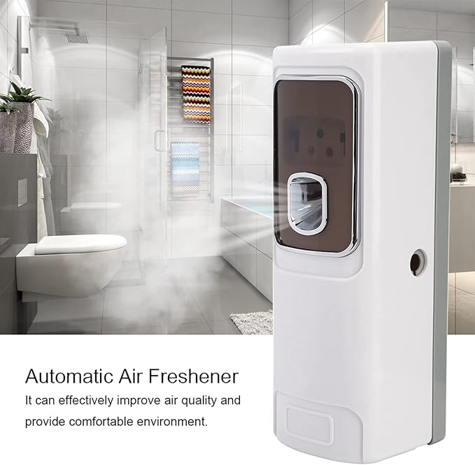 Automatic Remote Control Aerosol Spray Dispenser 300ML Indoor Perfume Fragrance Air Freshener with Spraying Record Warning Indicator 3 Service Modes Infrared Remote