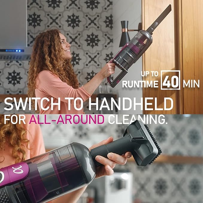 Roomie Tec SlimVac Upright Cordless Vacuum Cleaner Dual Motor Powerful Suction Up to 40 min Runtime Lightweight Includes Pet Brush for Hair HEPA Filter Ideal for Home Cleaning Carpets and Cars