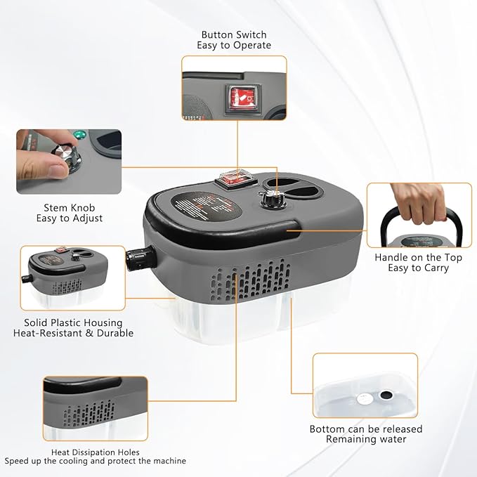 Steam Cleaner for Car 2500W High Pressure Steamer for Cleaning with 11 Attachments Portable Steam Cleaner For Car Detailing Home Upholstery Kitchen Bathroom Furniture Tile Grout (Grey)