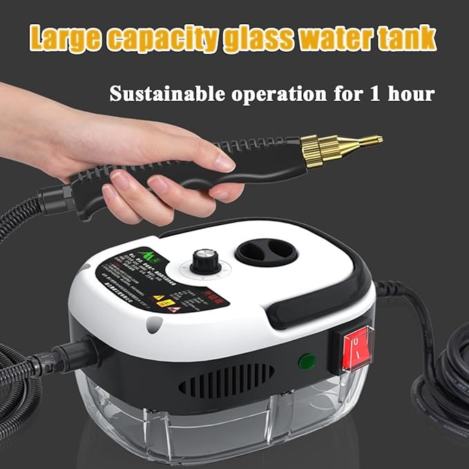 Steam Cleaner 2500w Handheld High-Temperature Pressurized Steam Cleaner Portable Steam Cleaner High Pressure Handheld Steam Cleaner for KitchenFurnitureCar(Orange)