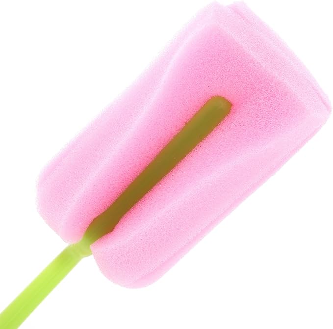 4pcs Flower Cactus Sponge with Vase Cute Baby Bottle Scrubber Dish Washing Kitchen Cup Cleaning Brush Feeding Bottle Cleaning Brush Pink