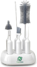 6-in-1 Bottle Brush Set with Holder – Multipurpose Cleaning Kit for Baby Bottles Reusable Water Bottles Straws and Lids – BPA-Free Compact Storage
