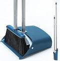 Standing Dustpan and Broom Set with 52 Long Extendable Handle for Home Indoor Kitchen Room Office Lobby Floor Cleaning