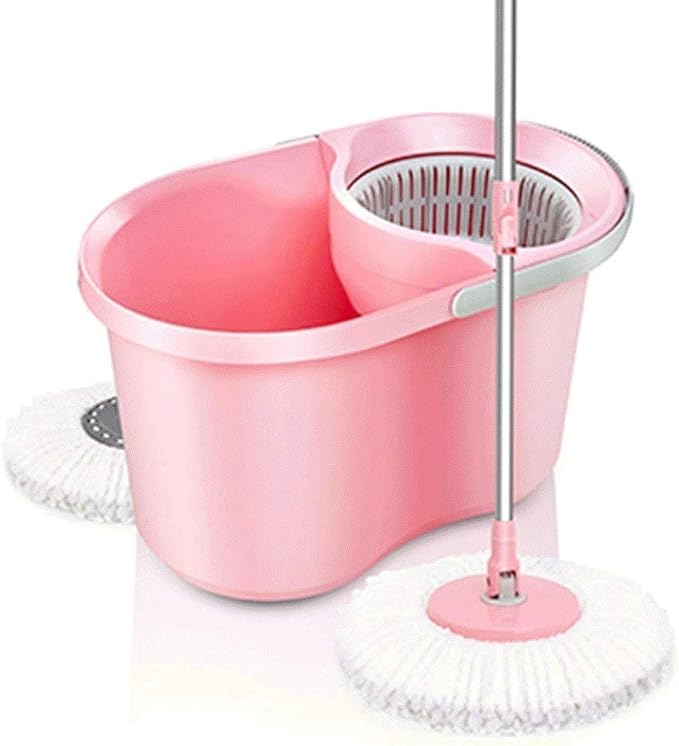 Mop-Microfiber Spin 2 Heads Rotating 360° Easy Floor Mop Washable Plastic Handle Great Wet or Dry Machine