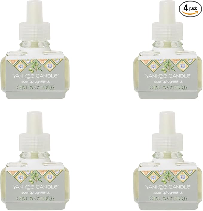 Yankee Candle Scent Plug Refill Hello Italy Collection Olive &amp Cypress (Pack of 4)
