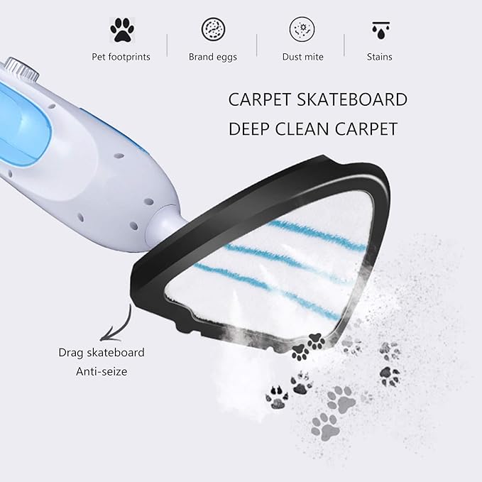 Steam Mop Cleaner Hand 3-in-1 Multifunctional Surface Vacuum Cleaner Cleaning and Dry Cleaning High-Efficiency Household Steam Cleaner Blue (Blue)