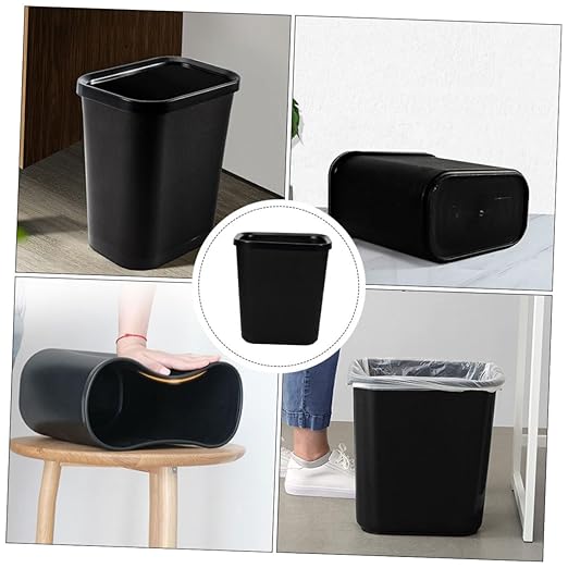 Happyyami 1pc Fire Retardant Trash Can Plastic Recycling Container Office Waste Storage Waste Basket