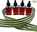 Bath &amp Body Works FRESH BALSAM Wallflowers Home Fragrance Refill Gift Set with 30-Inch Forest Green Ribbon and Metallic Gold Stripes &amp Sheer Accents for Holidays 0.8 fl oz each - Pack of 4