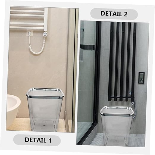 Large Transparent Plastic Wastebasket for Bathroom Kitchen Home Portable Trash Can with Pressed Rim Smooth Easy-Clean PP Material Stable Lidless Design for Household Waste and