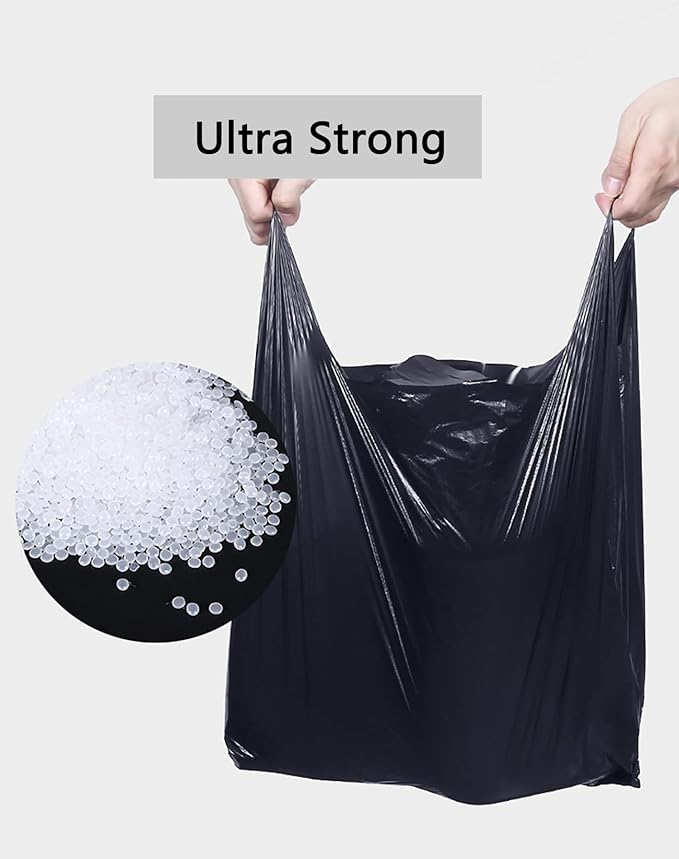 100 Counts Ultra Strong 8-10 Gallon Black Trash Bags 2 Mils Multi-Use Bin Liners Food Scrap Waste Tall Kitchen Garbage Bags for Home Office Kitchen (8-10Gallon)