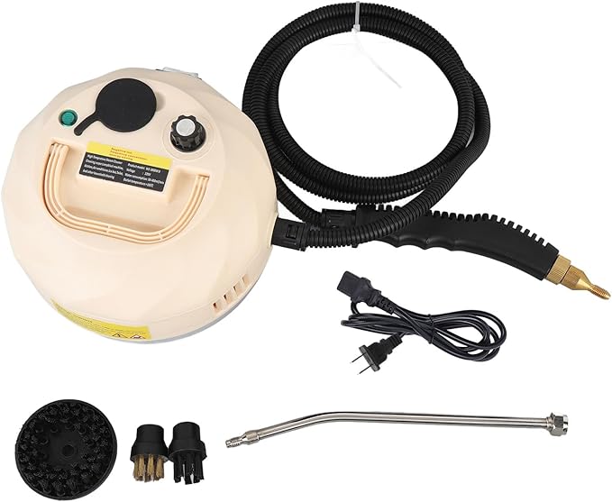 YUYTE Handheld Steam Cleaner 1500W Fast Heating Portable Steam Cleaner with 3 Brush Heads for Car Kitchen Bathroom &amp Tile (US Plug 110V)