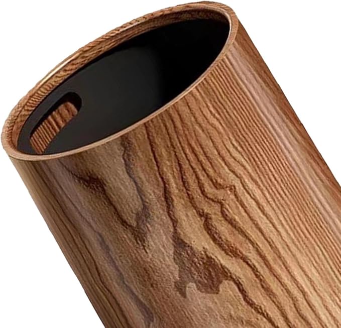 ＫＬＫＣＭＳ Wood Grain Trash Can Garbage Bin Large Capacity Fashion Waste Basket Toilet Paper Basket for Bedroom Bathroom Laundry Kitchen 15L Brown