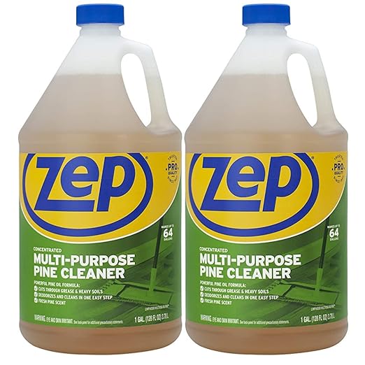 Zep Concentrated Multi-Purpose Pine Cleaner - 128 oz (Pack of 2) ZUMPP128 - Multi-Purpose Cleaner for Professional Commercial and Household Use From the Bathroom to Kitchens and Dining Rooms