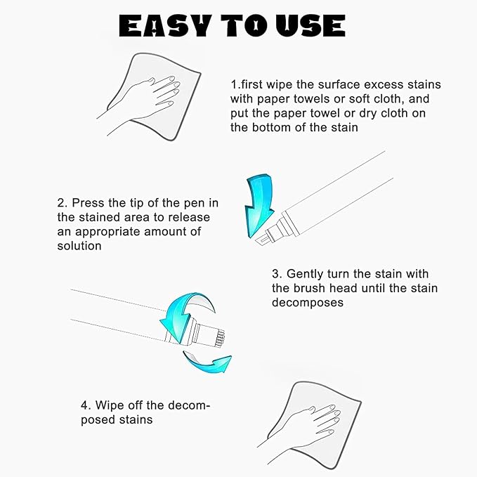 Portable bleach pens for clothes 2-Pack Instant Stain and Grease Remover Ideal for On-The-Go Laundry Clean-Up Safe for All Fabric Types