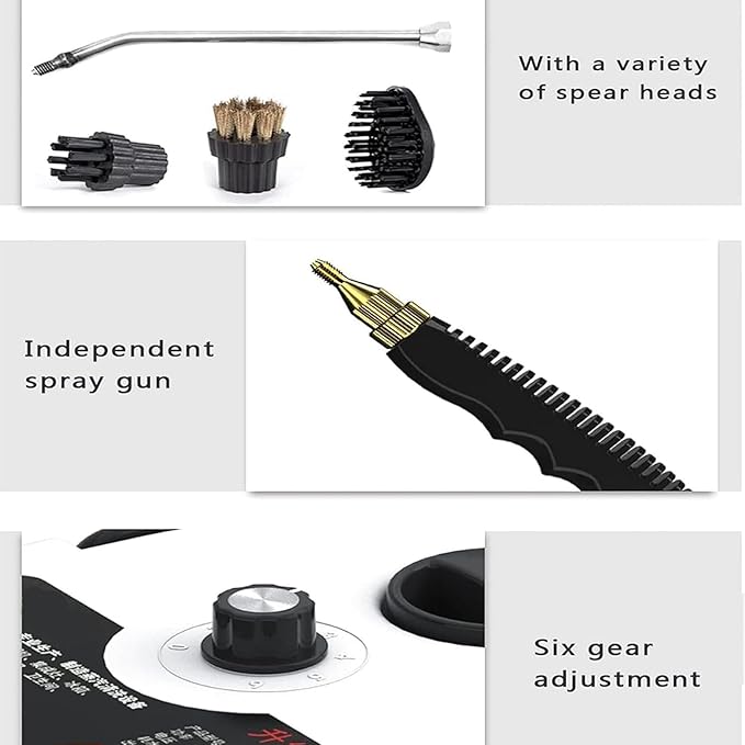 Handheld High-temperature Pressurized Steam Cleaner with 6-speed Steam Output Adjustment and a 3-brush Steam Cleaner That Quickly Generates High-temperature Steam for Kitchens Homes Furniture