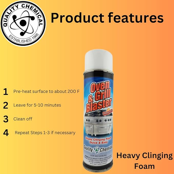 Quality Chemical Oven &amp Grill Blaster- Heavy-Duty - Fast Acting &amp Easy to Use - Degreaser/Heavy Duty Oven Cleaner - Best Oven Cleaner - Made in USA - 18 Oz (Pack of 1)